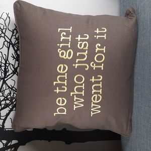 Inspirational Pillow Girl Gray Yellow Plaid Couch Bed Toss Throw Graduation Gift